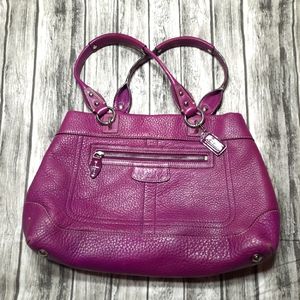 Coach Leather Purple Purse Handbag Shoulder Bag